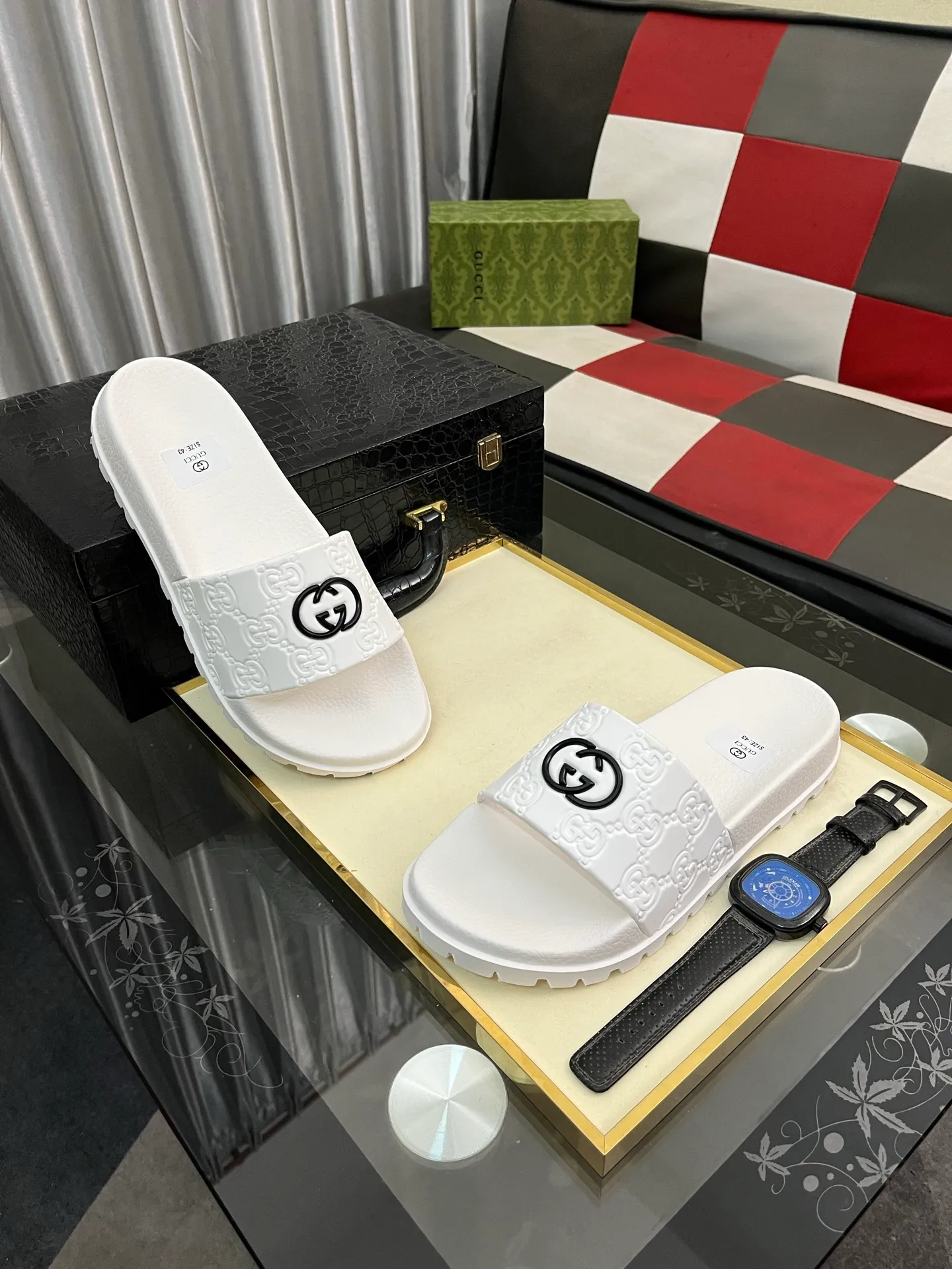 Men's men's shoes💰260⌚️⌚️ＧＵＣＣＩ.Gucci.Official website 1:1 popular slippers hot sale! Original original material 🩴 SIZE: 38-46 (45.46 non-refundable)
